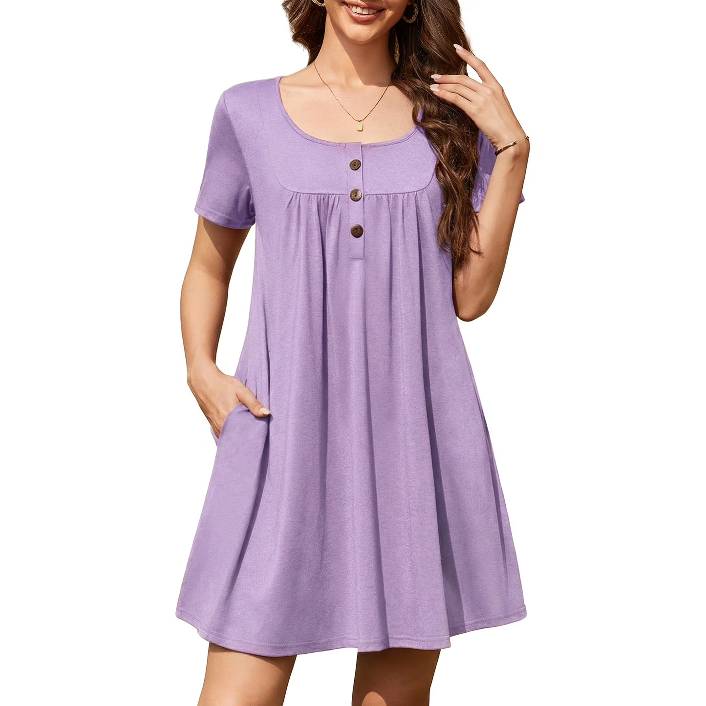 ValueVibe Nightgowns for Women Short Sleeve Sleepwear - 1595