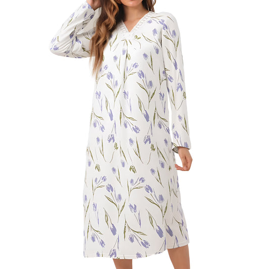 ValueVibe Long Sleeve Nightgown for Women 1563