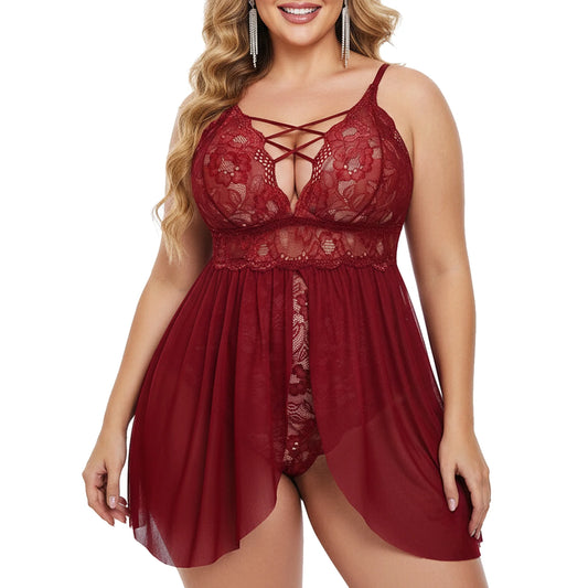 ValueVibe Plus Size Lingerie for Women Lace Sexy Nightwear - 1648