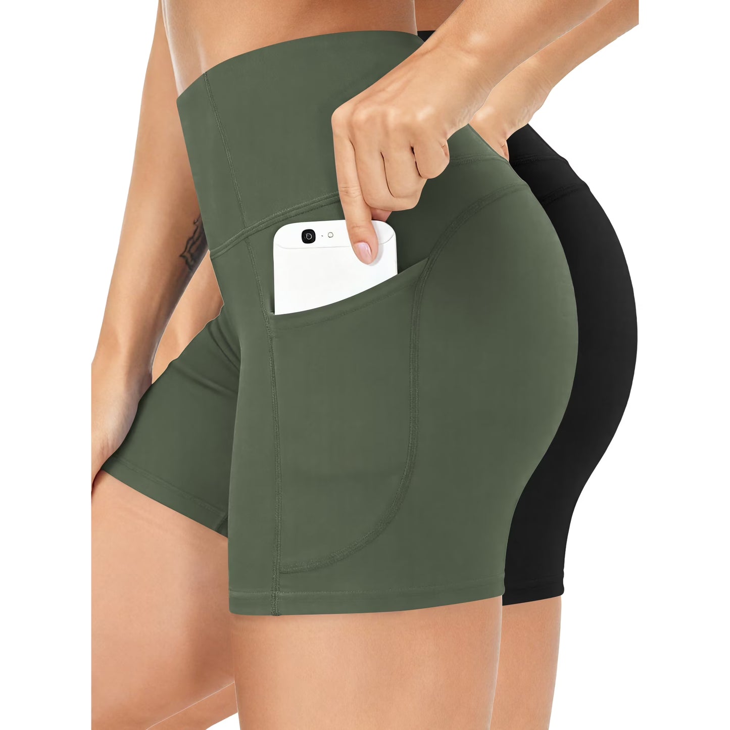 ValueVibe Women Yoga Shorts with Pockets High Waist Booty Shorts - 1628