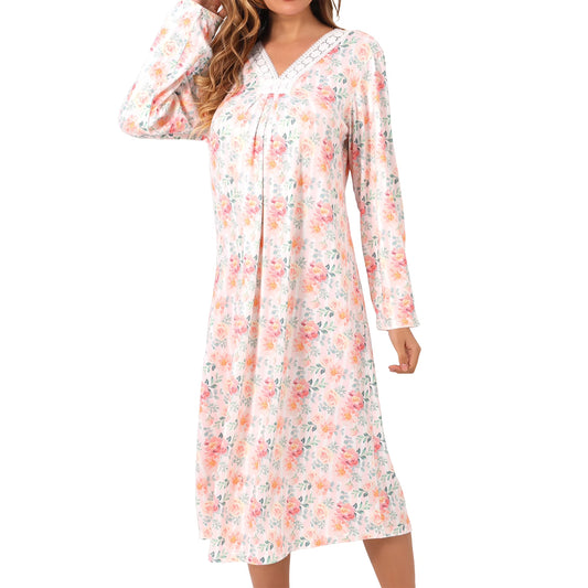ValueVibe Long Sleeve Nightgown for Women 1563