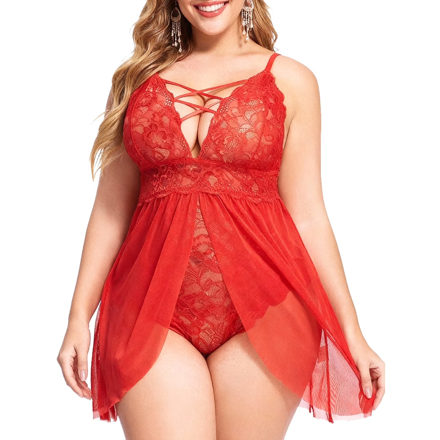 ValueVibe Plus Size Lingerie for Women Lace Sexy Nightwear - 1648