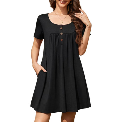 ValueVibe Nightgowns for Women Short Sleeve Sleepwear - 1595
