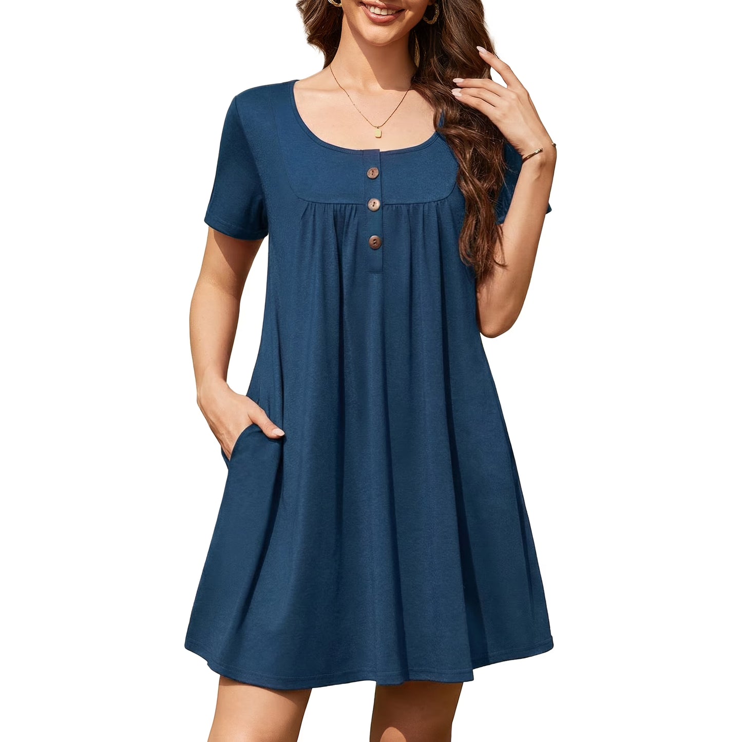 ValueVibe Nightgowns for Women Short Sleeve Sleepwear - 1595