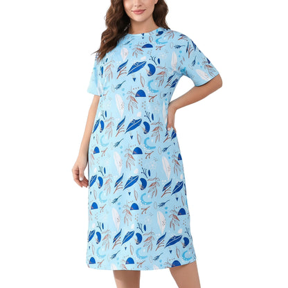 ValueVibe Nightgowns for Women Plus Size Short Sleeve Sleepshirt - 1643