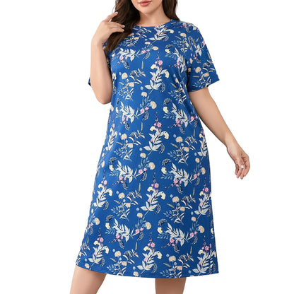 ValueVibe Nightgowns for Women Plus Size Short Sleeve Sleepshirt - 1643